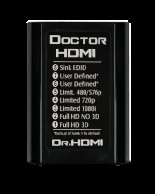 DR HDMI achterzijde met EDID bank legenda